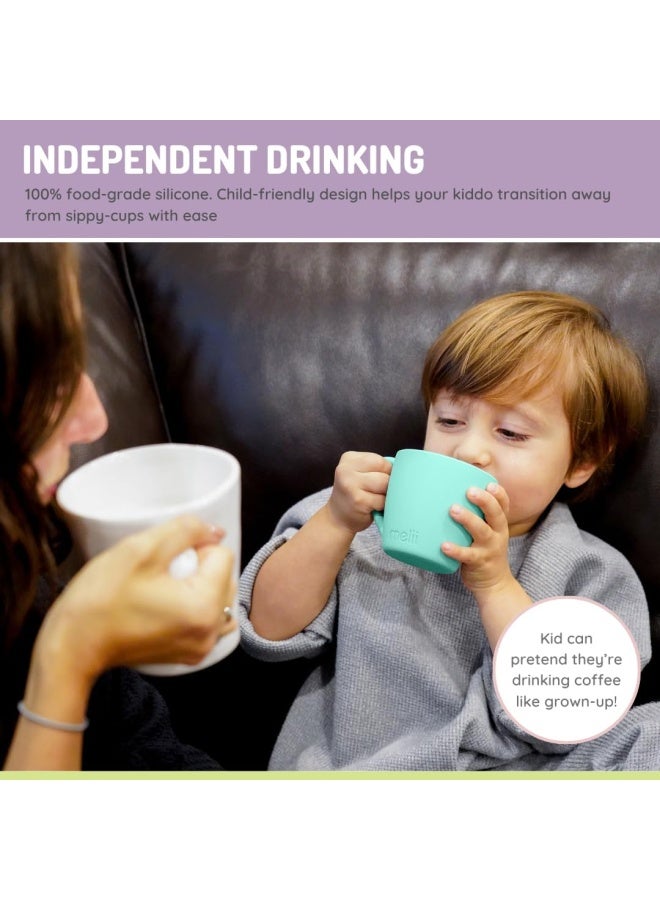 melii كوب سيليكون للأطفال 6.8 أونصة - لعب تمثيلي، متين، خالي من BPA، كوب سيليكون بدرجة غذائية للمشروبات الساخنة والباردة - آمن في غسالة الصحون والميكروويف، دب - Image 4
