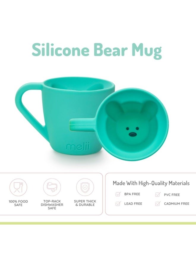 melii كوب سيليكون للأطفال 6.8 أونصة - لعب تمثيلي، متين، خالي من BPA، كوب سيليكون بدرجة غذائية للمشروبات الساخنة والباردة - آمن في غسالة الصحون والميكروويف، دب - Image 3