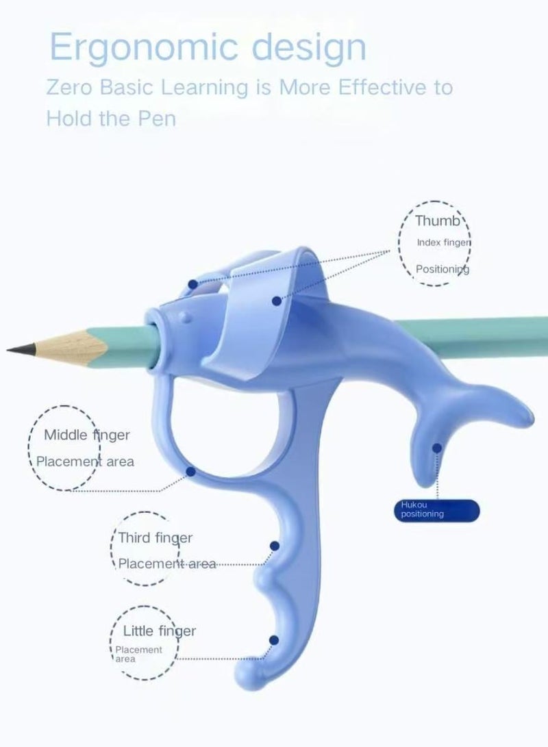  طائرة ورقية 2 قطع من مقابض اقلام الرصاص، حوامل اقلام سيليكون ناعمة، قبضة اصابع لتصحيح وضعية الكتابة اليدوية للاطفال، قبضة تصحيح الكتابة اليدوية العالمية لمرحلة ما قبل المدرسة، اداة تصحيح المساعدة على الكتابة - Image 2