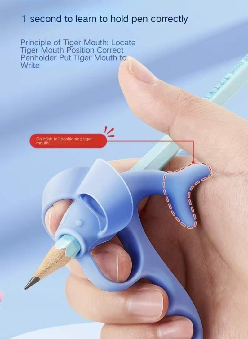  طائرة ورقية 2 قطع من مقابض اقلام الرصاص، حوامل اقلام سيليكون ناعمة، قبضة اصابع لتصحيح وضعية الكتابة اليدوية للاطفال، قبضة تصحيح الكتابة اليدوية العالمية لمرحلة ما قبل المدرسة، اداة تصحيح المساعدة على الكتابة - Image 3
