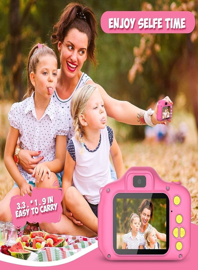 Desuccus Kids Camera HD 1080p for Girls, 3-8 Year Old, 32GB SD Card, 5 Fun Games, Pink - Image 4