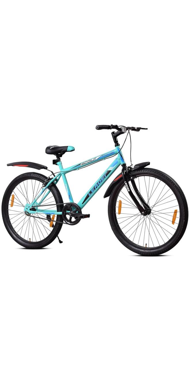 Leader دراجة جبلية سكوت 26 بوصة || سرعة واحدة || تعليق أمامي وقرص وكابح V || لون أخضر بحري وأسود || للجنسين || حجم الإطار - 18 بوصة - Image 1