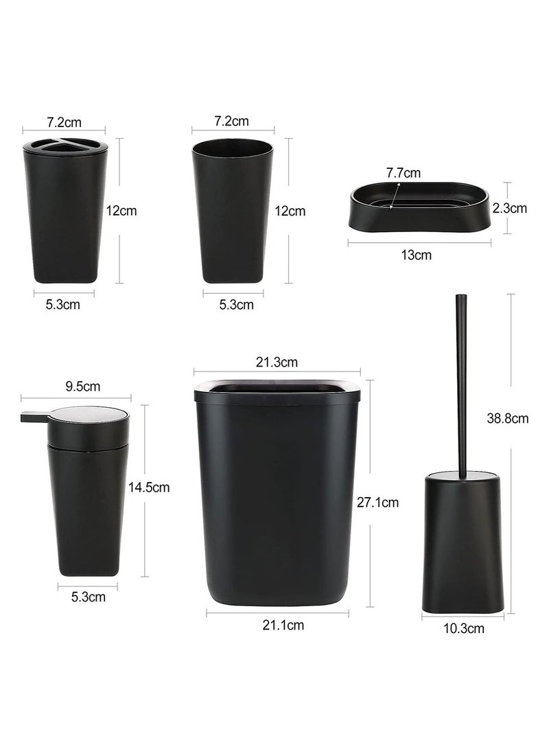 طقم إكسسوارات حمام 6 قطع أسود  - Image 4
