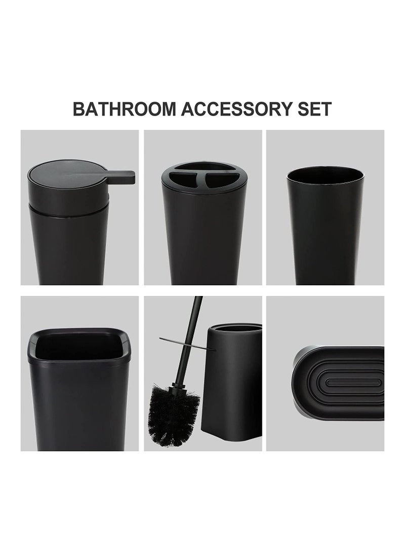 طقم إكسسوارات حمام 6 قطع أسود  - Image 3