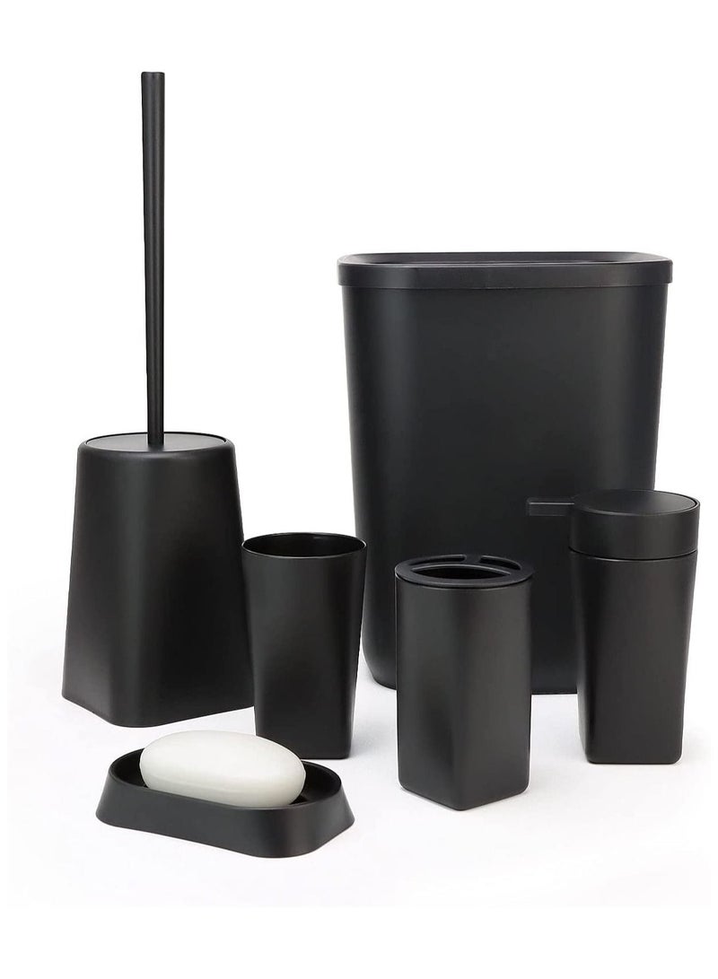 طقم إكسسوارات حمام 6 قطع أسود  - Image 1