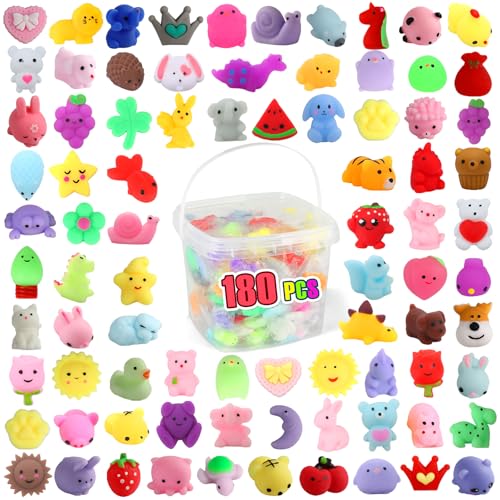 Siwarm 180 Pack Squishy Toys Kawaii Squishies Party Favors for Kids 48 812 Mochi Squishy Animals Treasure Box Toys Classroom Prizes Easter Egg Fillers Basket Goodie Bag Stuffers - Image 1