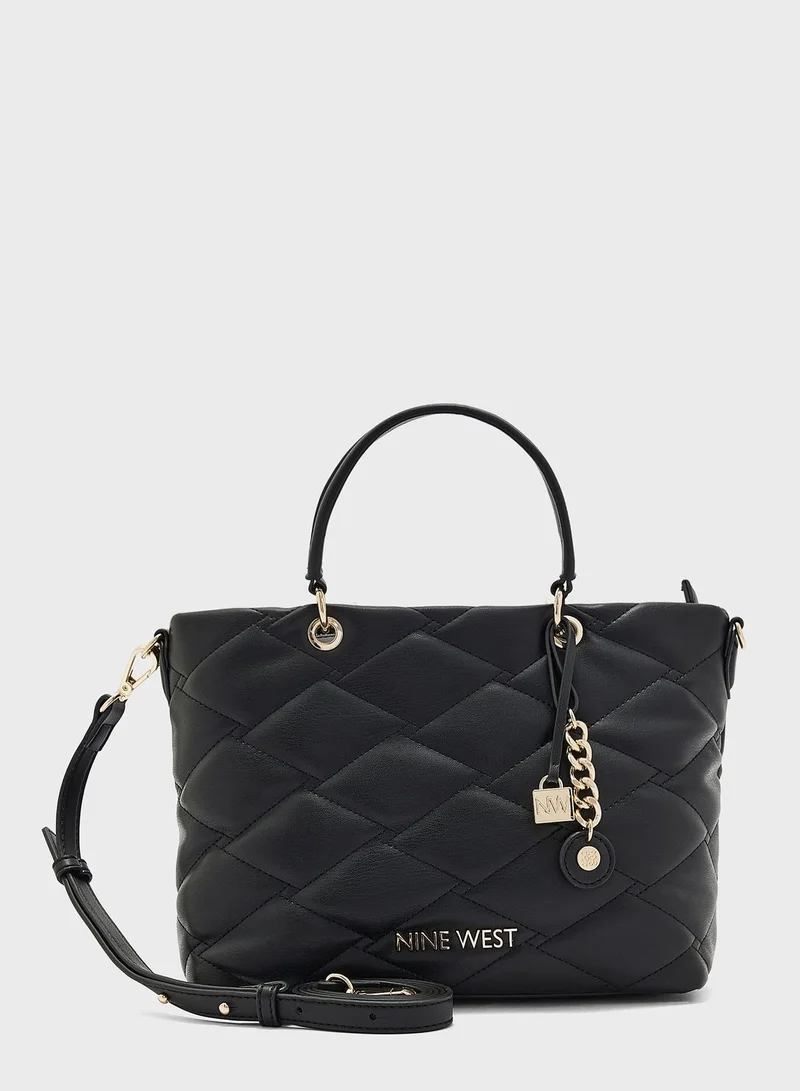 NINE WEST Top Handle Quilted Satchel