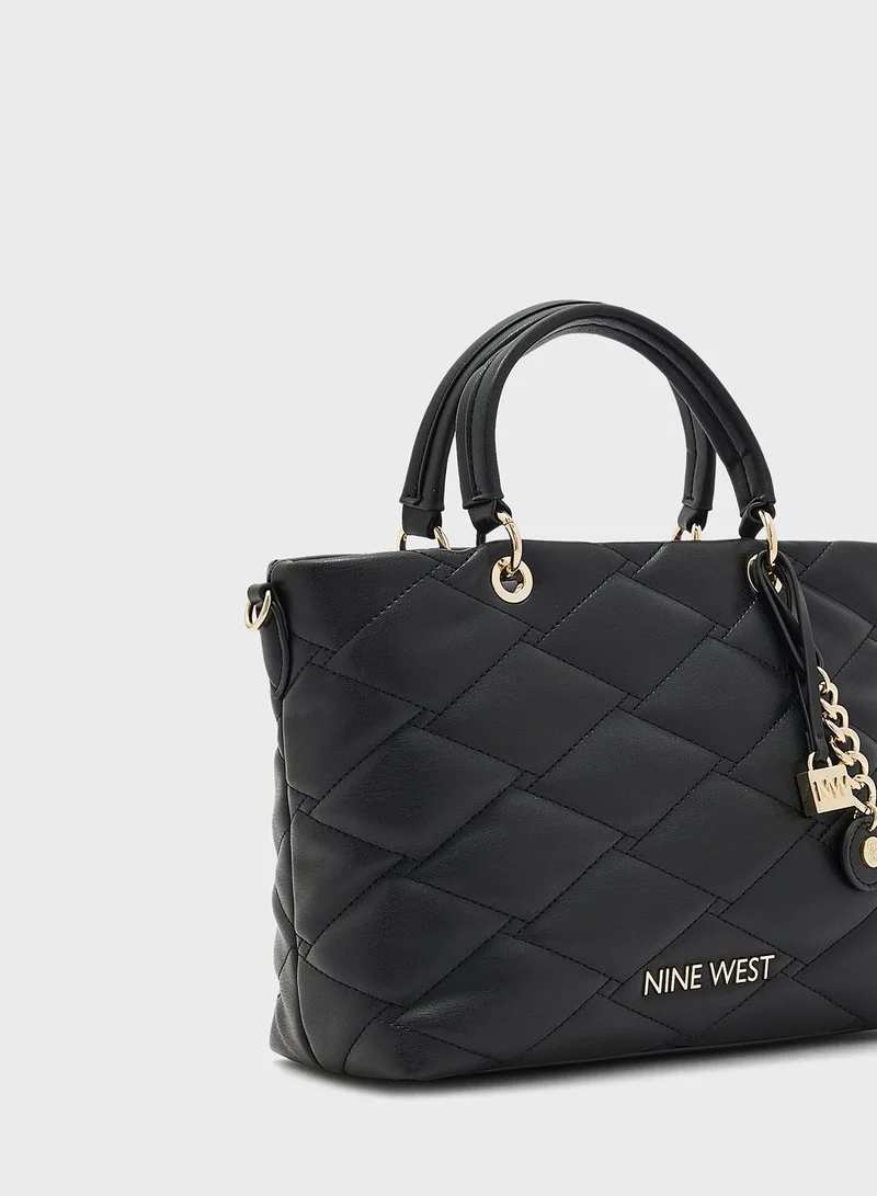 NINE WEST Top Handle Quilted Satchel