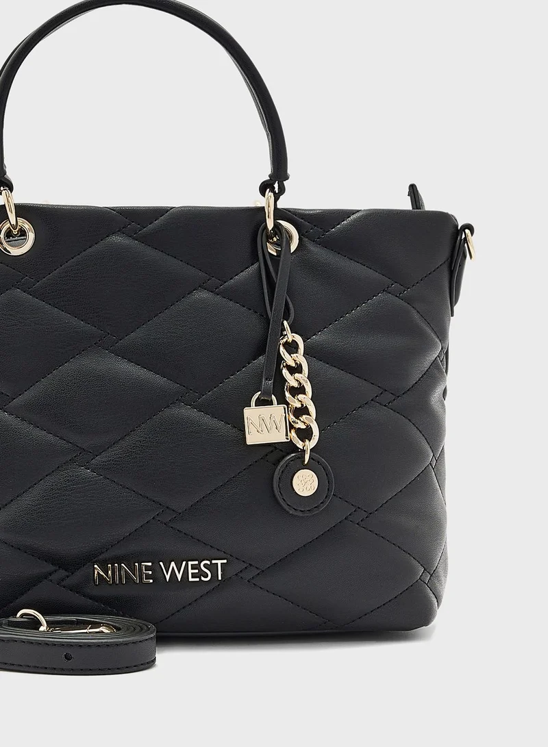 NINE WEST Top Handle Quilted Satchel