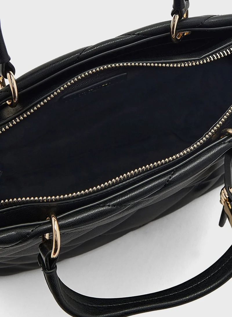 NINE WEST Top Handle Quilted Satchel
