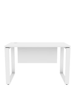 RIGID Steel Single Seater Workstation Desk with Wooden Top White 75x120x60cm  - Image 2
