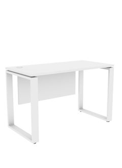 RIGID Steel Single Seater Workstation Desk with Wooden Top White 75x120x60cm  - Image 3