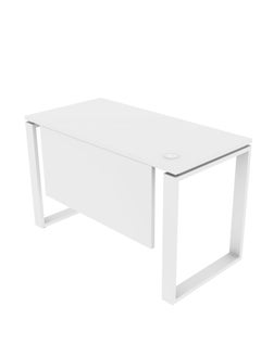RIGID Steel Single Seater Workstation Desk with Wooden Top White 75x120x60cm  - Image 4