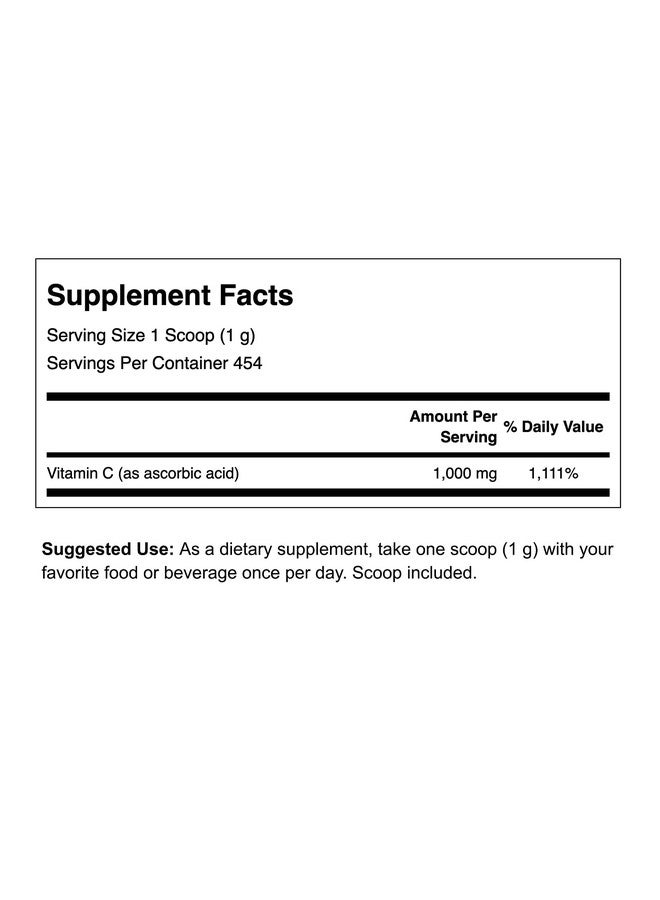 SWANSON Vitamin C Powder 100% Pure Ascorbic Acid Immune System Support Skin Health Cardiovascular Health Antioxidant Supplement 1000 Mg (Per Serving) 1 Lb. 454 G (3 Pack) - Image 4