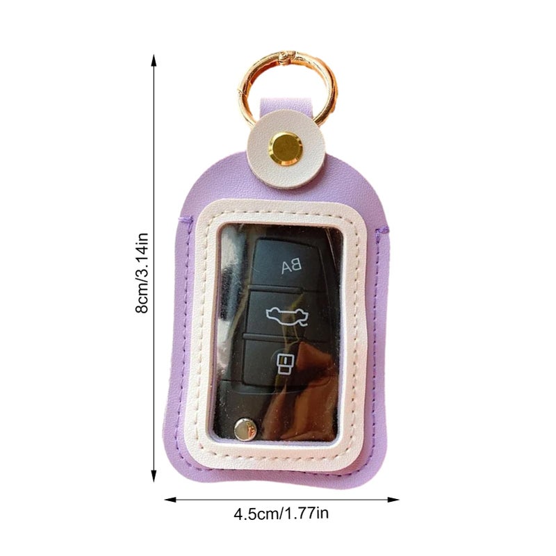 Purple Portable Key Case Holder Sturdy Material Lightweight Keychain Bag Car Accessories - Image 3