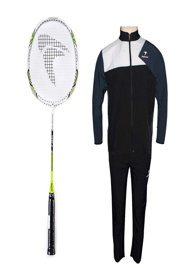 FLYPOWER Badminton Racket Composite Material Agni 3 With Tracksuit Fly Marathon White Black Size M - Image 2