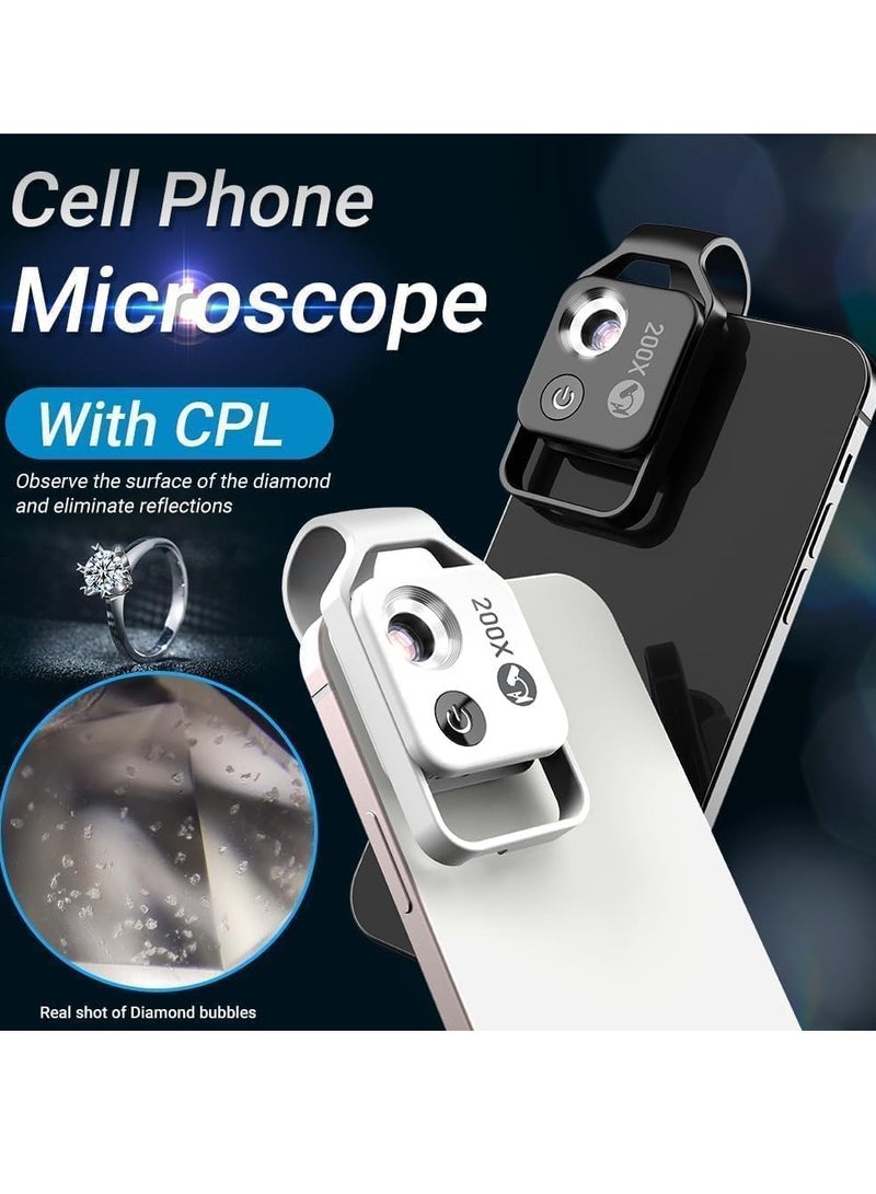 Nanozoom 200x Magnification for iPhone Nanozoom Microscope Phone Lens High-Tech Clip-On Lens (White) - Image 2