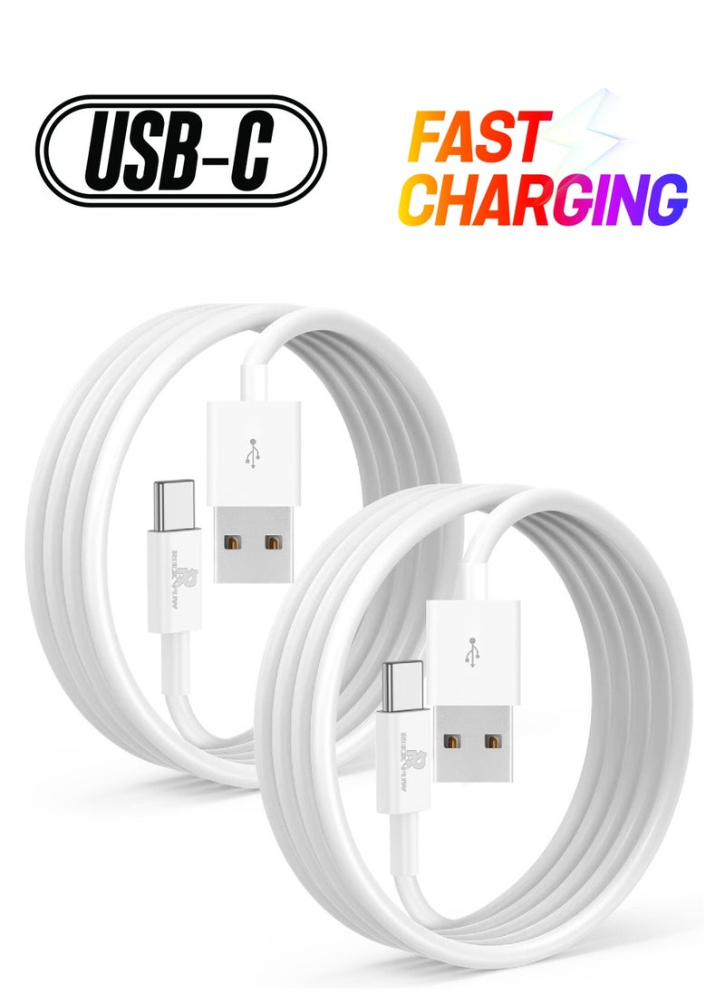 روك بو 2 قطعة مجموعة 3 أقدام USB ج سلك 3A شحن سريع الناقل التسلسلي العام لتحويل نوع جيم شاحن سلك مضفر ، متوافق مع سامسونج غالاكسي A10 A50 A51 A71 S20 S10 S9 بالإضافة إلى S10 ملاحظة 20 10 9 8 موتو G7 G8  - Image 1