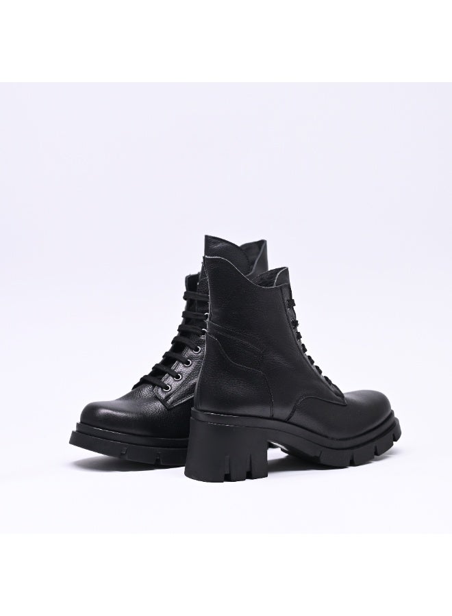 Levent Genuine Leather Half Boot For Women - Black - Image 4