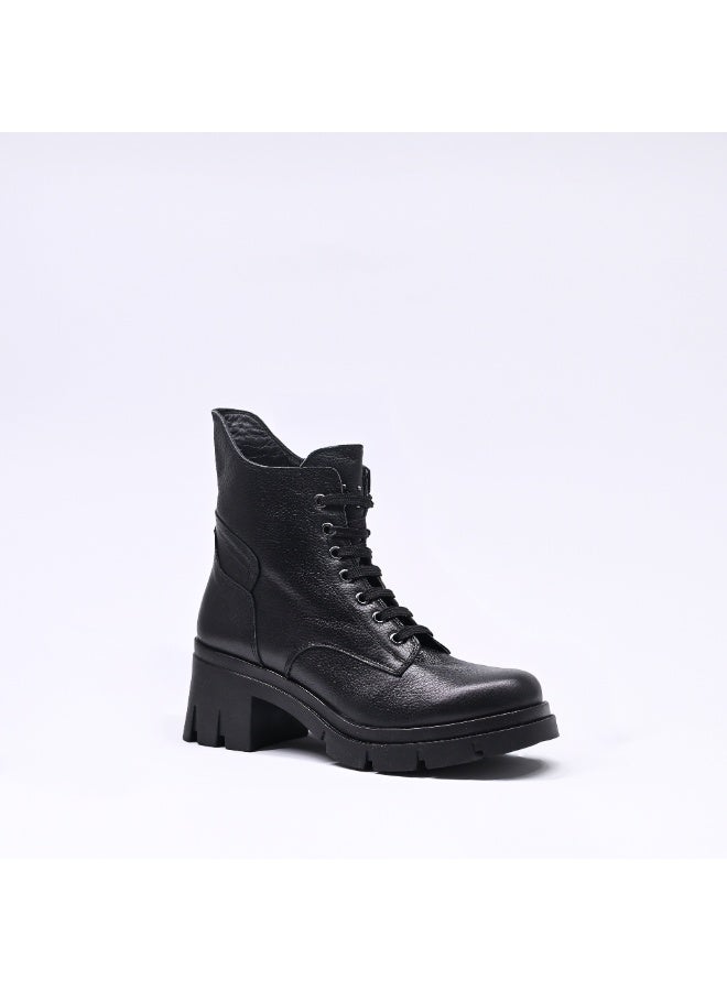 Levent Genuine Leather Half Boot For Women - Black - Image 3