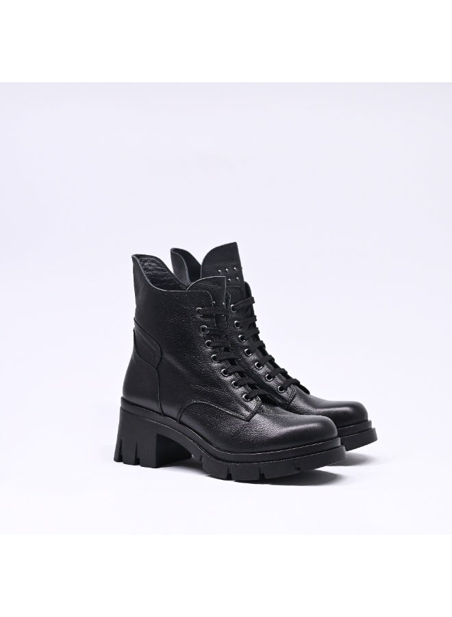 Levent Genuine Leather Half Boot For Women - Black - Image 1