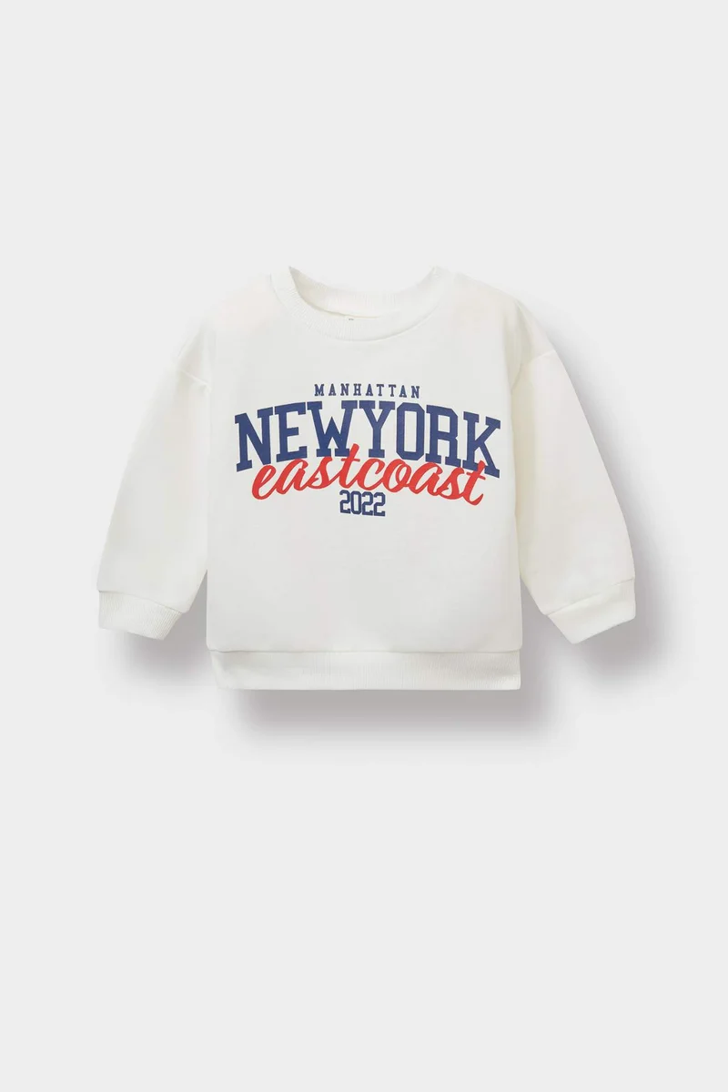 ديفاكتو Baby Boy Crew Neck Printed Sweatshirt