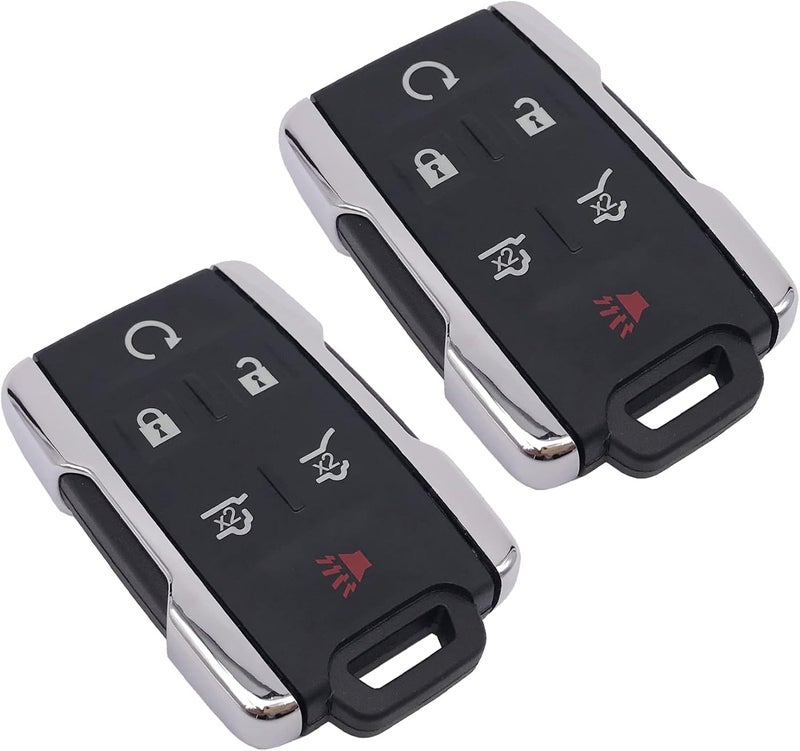 Muxkenper 2 قطعة غلاف مفتاح ذكي يناسب شيفي تاهو سوبيربان/جي إم سي يوكون M3N-32337100 غطاء مفتاح سيارة للتحكم عن بعد بدون مفتاح (فضي) - Image 1