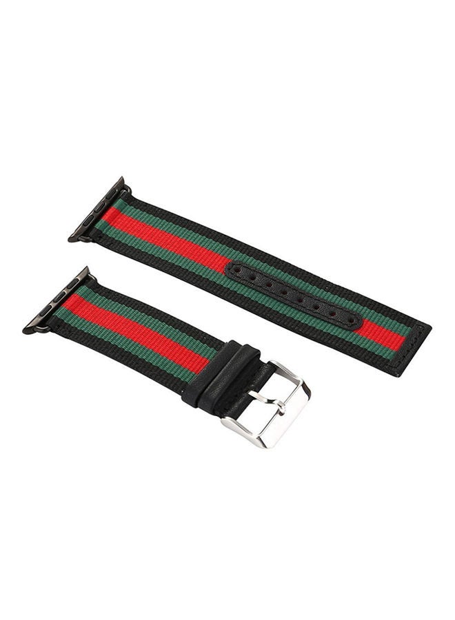 نيبمينينت سوار بديل لساعة أبل سلسلة 1/2/3 42 مم أسود / أحمر/ أخضر - Image 1