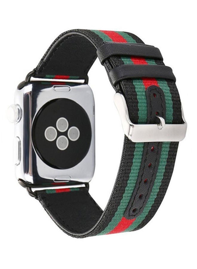 نيبمينينت سوار بديل لساعة أبل سلسلة 1/2/3 42 مم أسود / أحمر/ أخضر - Image 3