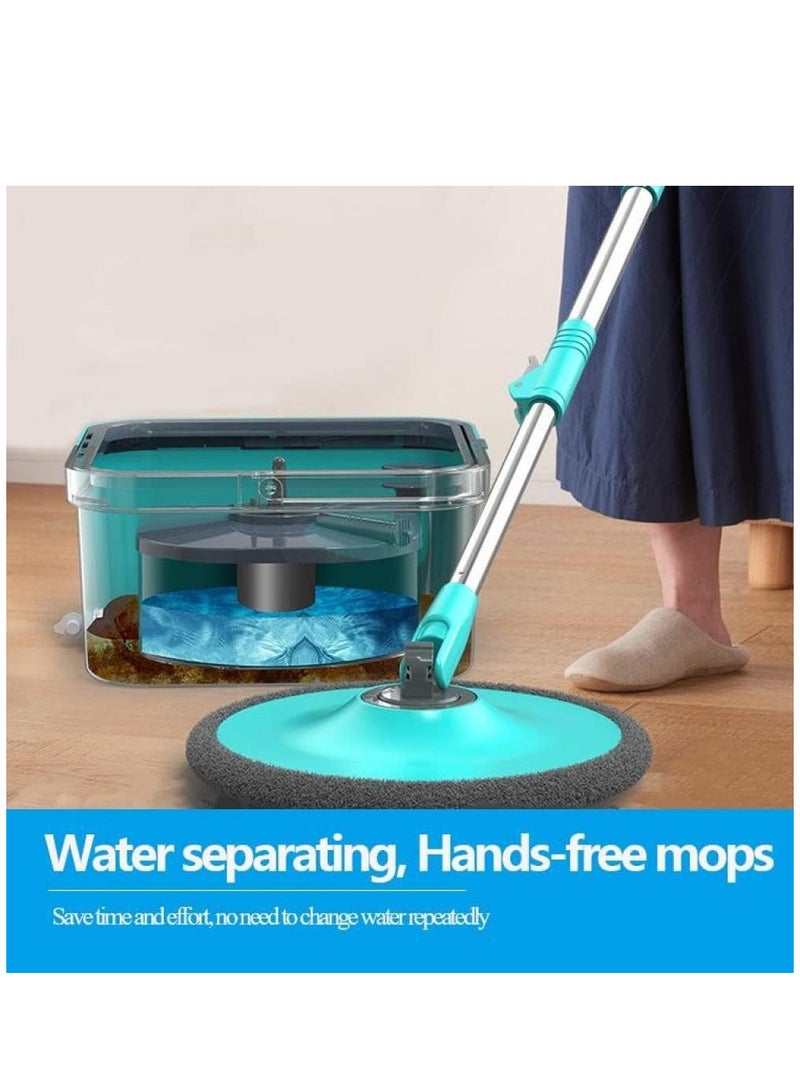 360 Degree Rotating Mop and Bucket Flat Design Self-Separating Mop Set with 2 Microfiber Pads and Extendable Handle Perfect for Cleaning All Kinds of Floors - Image 1