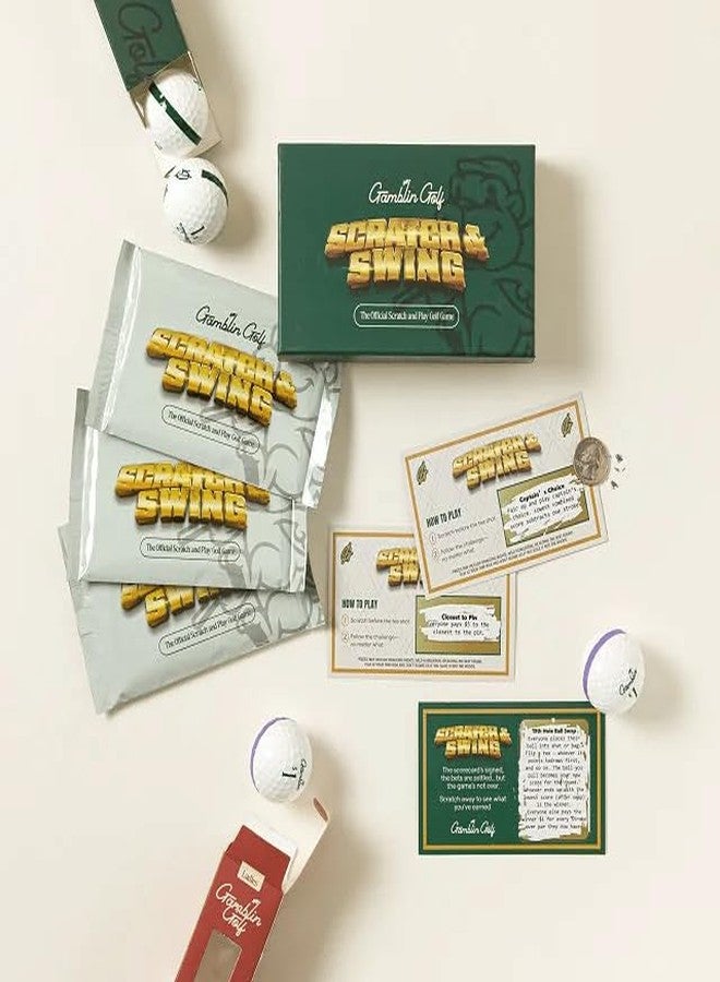 لعبة غولف Gamblin' Golf Scratch & Swing – تحدي 19 بطاقة على أرض الملعب لرحلات الغولف والمنافسة الودية – هدية غولف ممتعة للرجال - Image 2