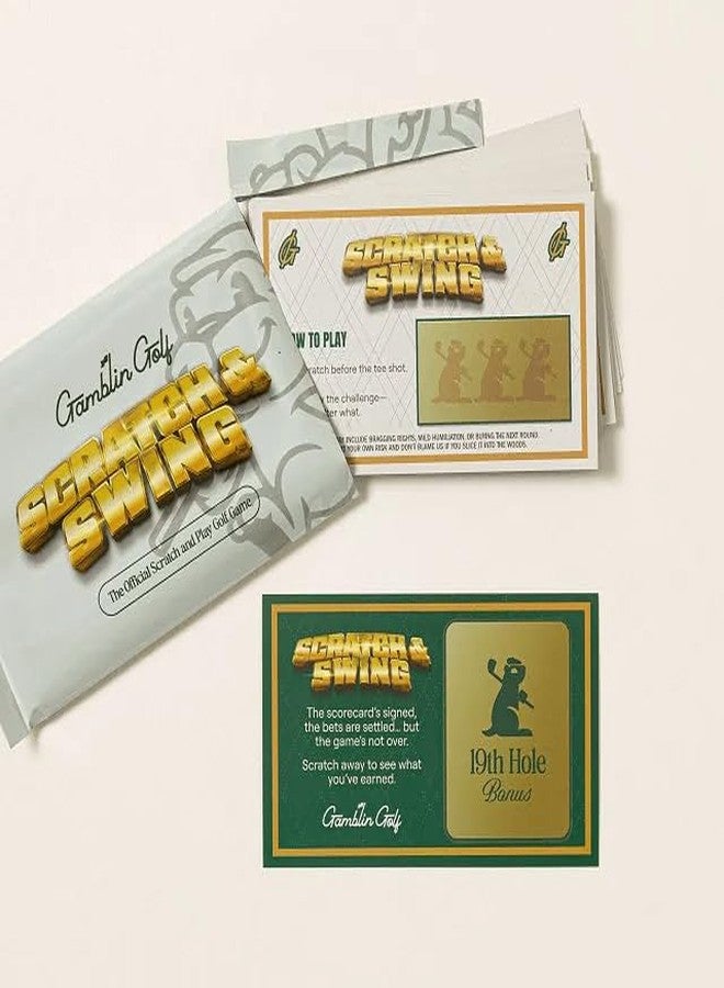 لعبة غولف Gamblin' Golf Scratch & Swing – تحدي 19 بطاقة على أرض الملعب لرحلات الغولف والمنافسة الودية – هدية غولف ممتعة للرجال - Image 4