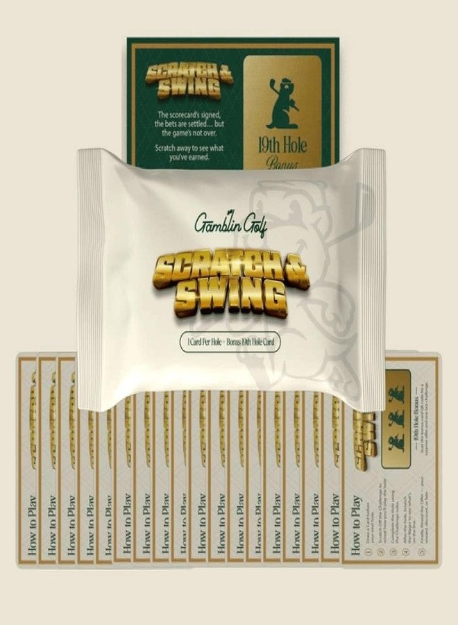 لعبة غولف Gamblin' Golf Scratch & Swing – تحدي 19 بطاقة على أرض الملعب لرحلات الغولف والمنافسة الودية – هدية غولف ممتعة للرجال - Image 5
