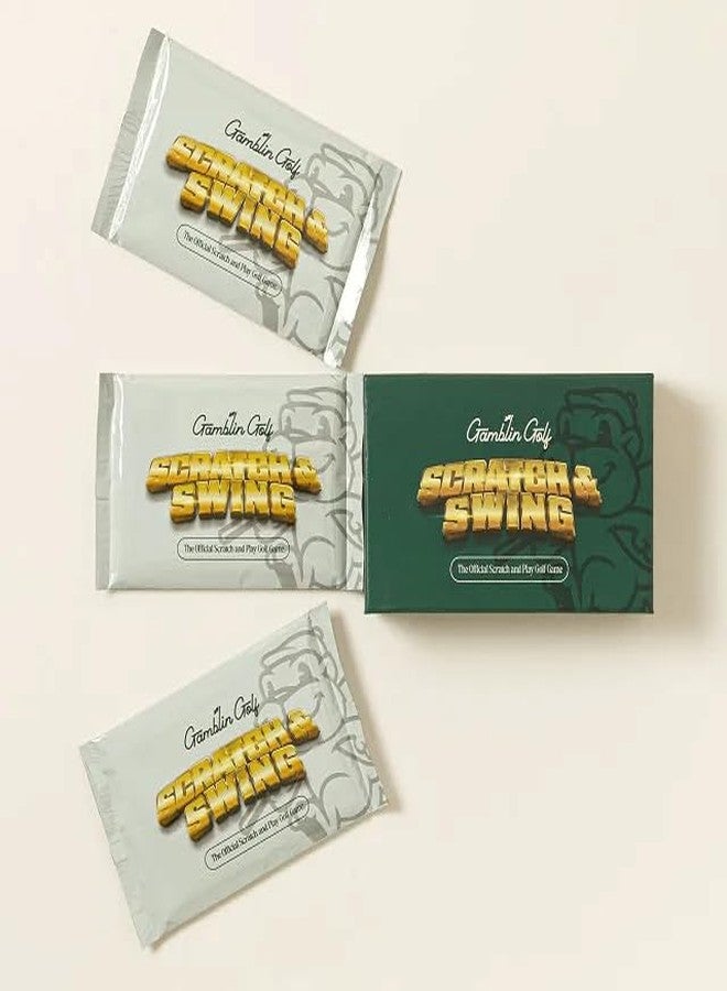 لعبة غولف Gamblin' Golf Scratch & Swing – تحدي 19 بطاقة على أرض الملعب لرحلات الغولف والمنافسة الودية – هدية غولف ممتعة للرجال - Image 1
