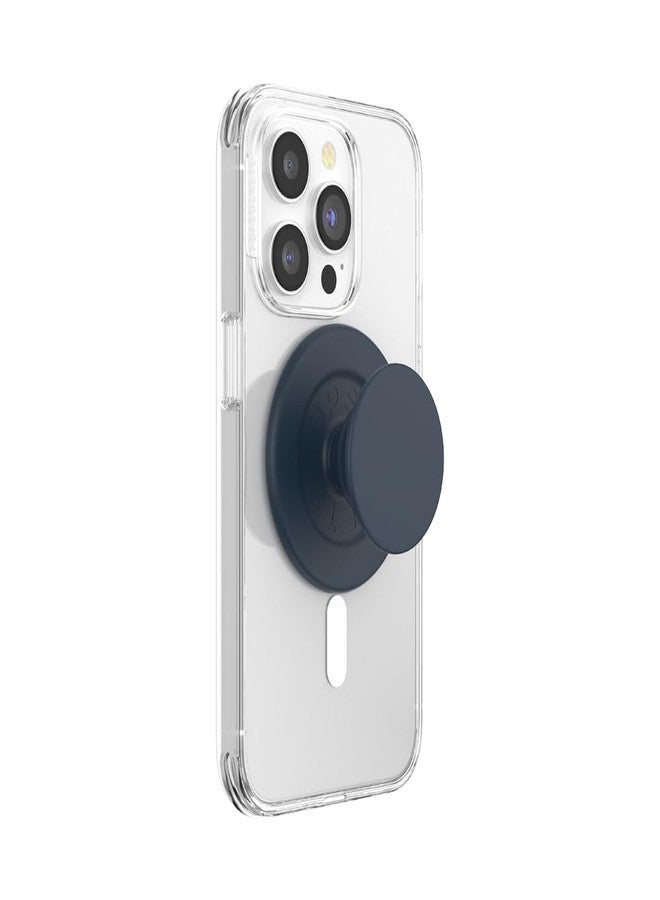 PopSockets Round Phone Grip Compatible with MagSafe, with Adapter Ring, Phone Stand, Wireless Charging Compatible, Soft Touch (Navy Blue) - Image 1