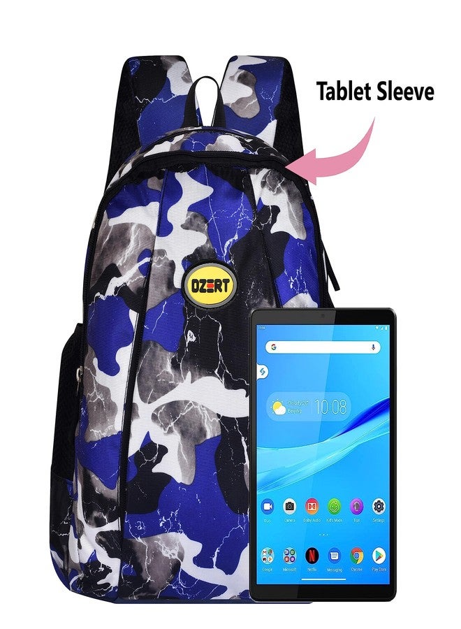 DZert Backpack | Primary Bookbag | Casual Daypack | College Bag | Tuition Bag | School Bag for Boys/Girls/Women with Tablet 12 inch Sleeve|Small 15 Liters (Blue) - Image 2