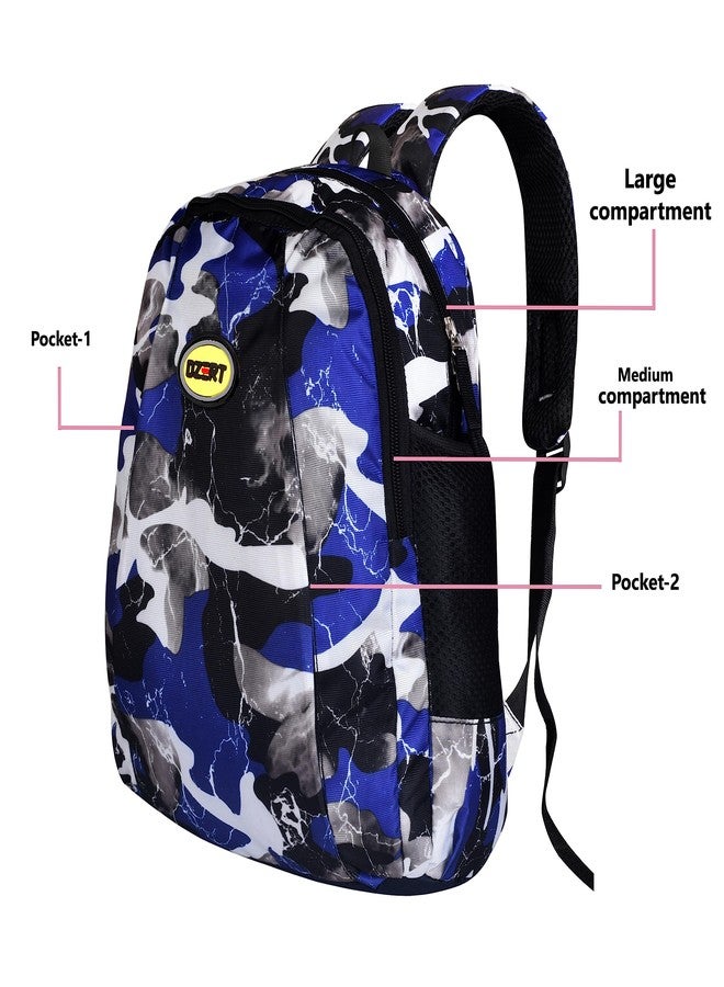 DZert Backpack | Primary Bookbag | Casual Daypack | College Bag | Tuition Bag | School Bag for Boys/Girls/Women with Tablet 12 inch Sleeve|Small 15 Liters (Blue) - Image 4