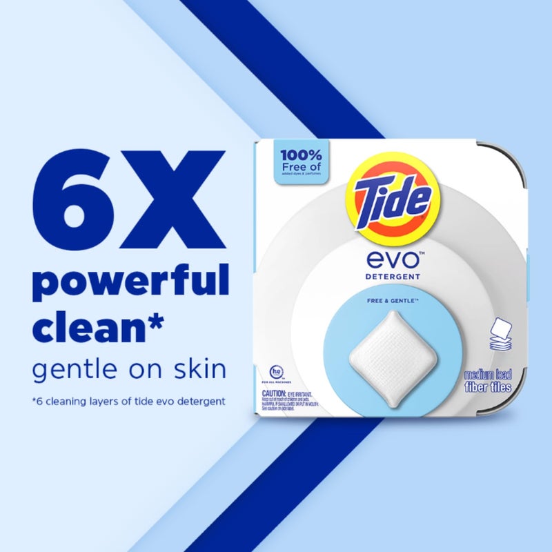 Tide evo Free & Gentle Laundry Detergent Tiles, Fragrance-Free, 40 Medium Sized Loads, Easy to Use, Safe for All Machines and Water Conditions - Image 4