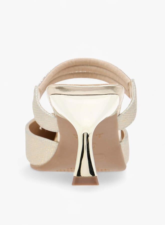 Flora Bella By Shoexpress Womens Embellished Pointed Toe Mules With Flared Heels Ramadan Collection - Image 5