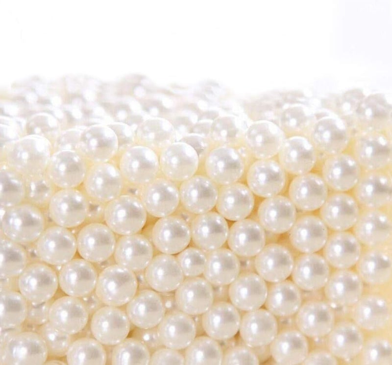 Makeup Beads for Brushes, Art Faux Pearls, HBlife 1100-Piece Round Pearl Beads to Hold Makeup Brush, Lipstick, Mascara, Eyeliner, 8mm (Beige)