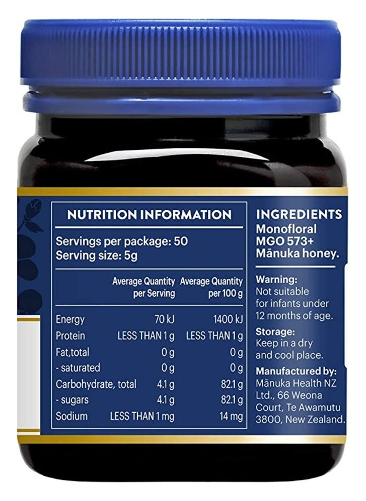 Manuka health MANUKA HEALTH - MGO 573+ Manuka Honey, 100% Pure New Zealand Honey, 250 g  - Image 2