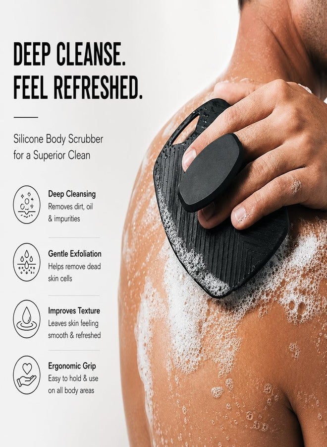 SKINSIDE Silicone Body Scrubber for Bath | Soft Silicone Bristles Body Brush for Men & Women | Exfoliating Bath Scrubber with Easy Grip Handle | Hygienic Loofah Alternative for Shower | Skin Exfoliator & Body Wash Brush - Image 2