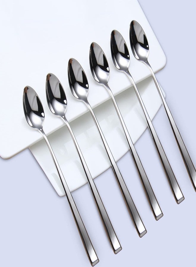HISSF Iced Tea Spoons, Mixing Spoons,18/10 Stainless Steel Stirring Spoon, set of 6 Pieces-7.9 Inch - Image 2