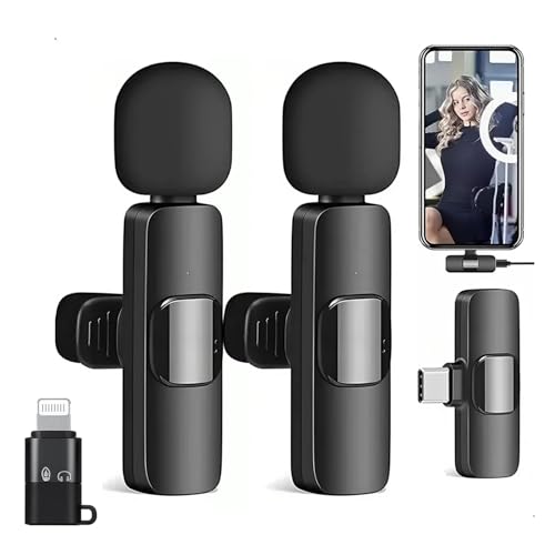 CHAMPKIA K9 Dual Wireless Lavalier Microphone for All Smartphones | Noise Cancellation Dual Mic Set with Receiver for Recording Interviews, Vlogs, YouTube, Reels - Image 1