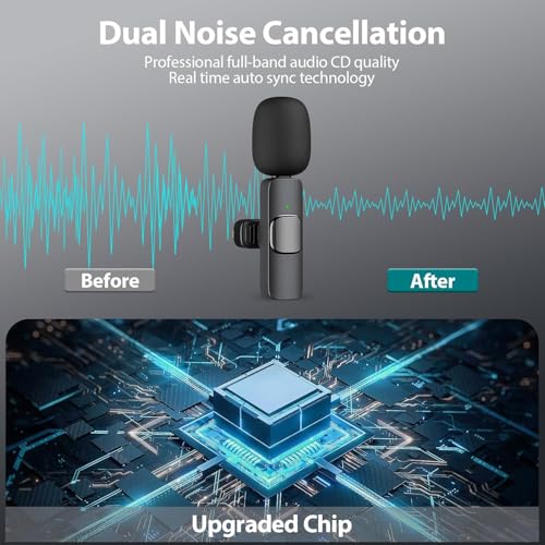 CHAMPKIA K9 Dual Wireless Lavalier Microphone for All Smartphones | Noise Cancellation Dual Mic Set with Receiver for Recording Interviews, Vlogs, YouTube, Reels - Image 4
