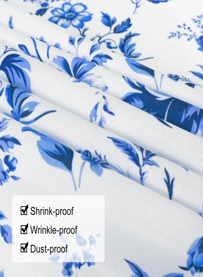Arquiel Watercolor Blue Floral Tablecloth Waterproof, Rose Flower Rectangle Table Cloth, Washable Table Cover for Kitchen Dining Party Decor (60×84 Inch) - Image 2