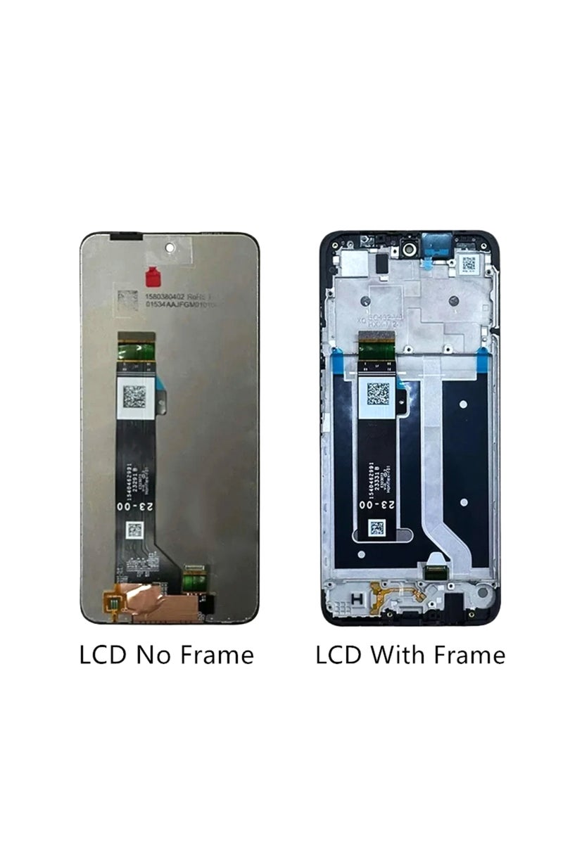 إيروريكس شاشة LCD سوداء بإطار مقاس 6.5 بوصة لهاتف موتورولا موتو G34، لوحة لمس مع إطار، مجموعة محول رقمي. - Image 2