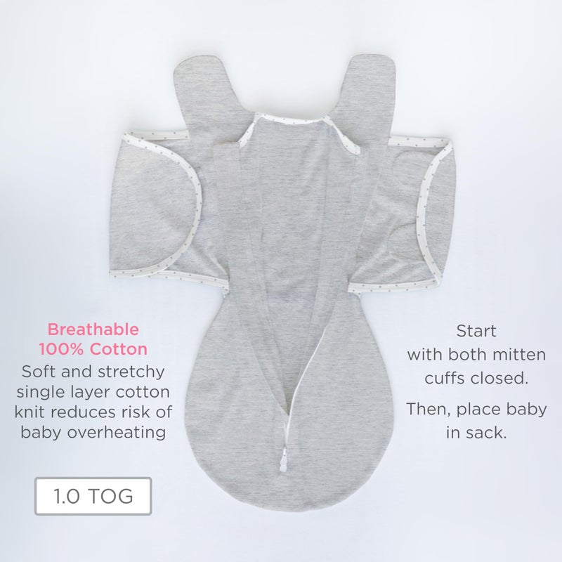 SwaddleDesigns 6-Way Omni Swaddle Sack, Arms Up Swaddle for Newborn, More Options to Calm Startle Reflex, Improves Sleep, Small, 0-3 month, 6-14 lbs, Heathered Gray - Image 5
