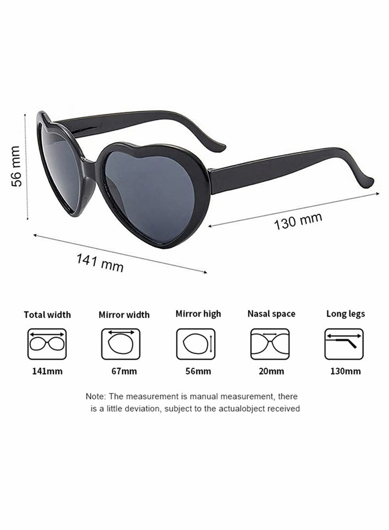 SYOSI Heart Sunglases,  Peach Heart Special Effects Sunglases Funny Light Diffraction Eyeglases Heart Light Glases Magnetic Glases Clip-on Sunglases Plastic Frame for Night Driving - Image 4