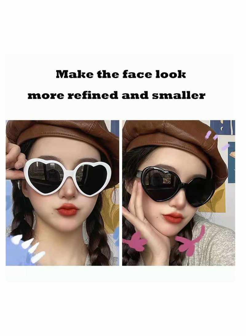 SYOSI Heart Sunglases,  Peach Heart Special Effects Sunglases Funny Light Diffraction Eyeglases Heart Light Glases Magnetic Glases Clip-on Sunglases Plastic Frame for Night Driving - Image 2
